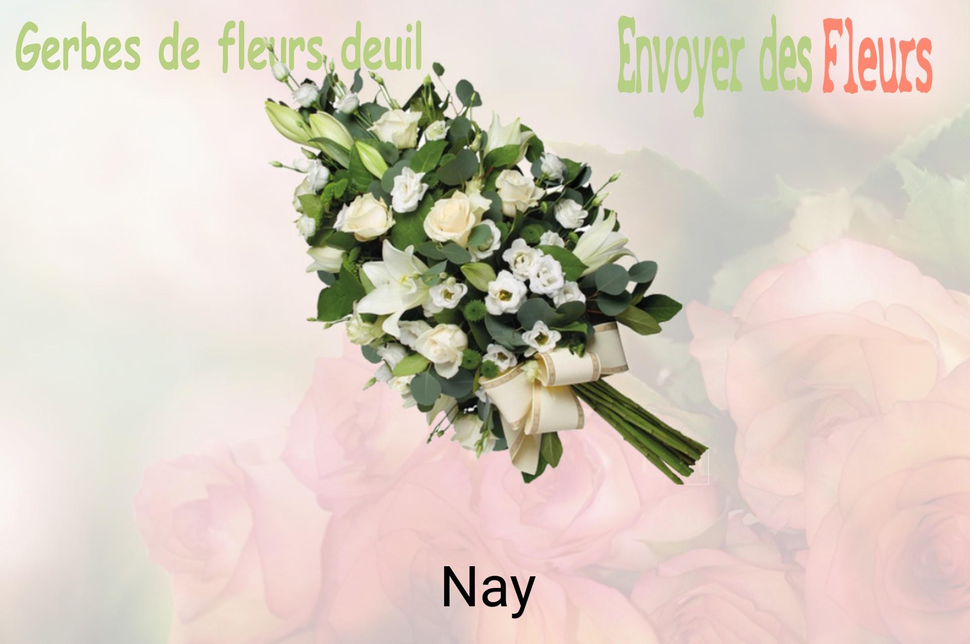 Gerbe de fleurs de deuil livrée à Nay